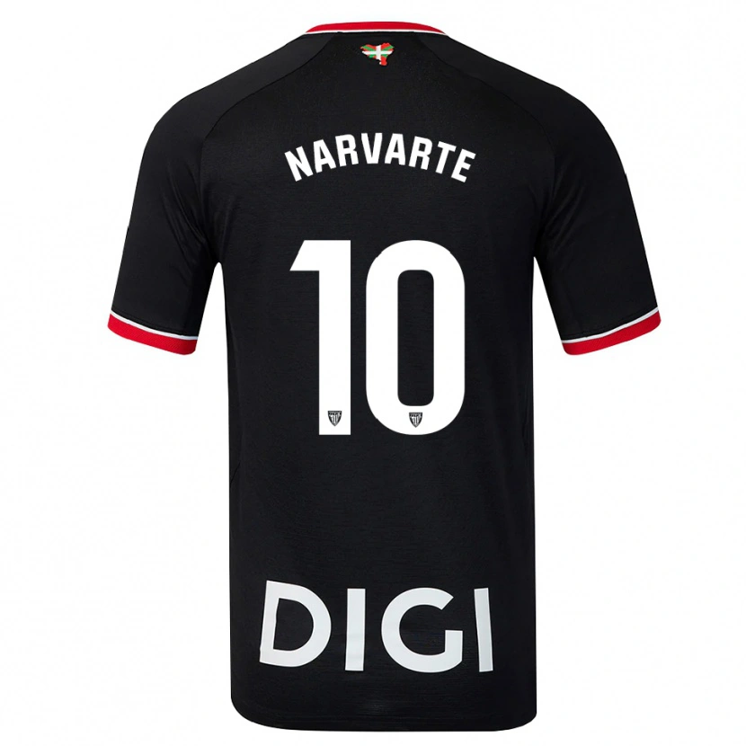 Danxen Hombre Camiseta Danel Narvarte #10 Negro Blanco Rojo 2ª Equipación 2026/27 La Camisa México