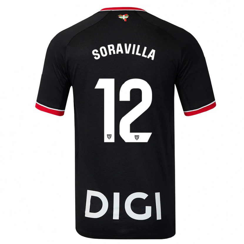 Danxen Hombre Camiseta Ander Soravilla #12 Negro Blanco Rojo 2ª Equipación 2026/27 La Camisa México