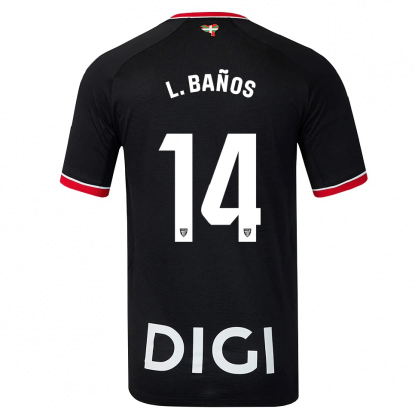 Danxen Hombre Camiseta Leire Baños Indakoetxea #14 Negro Blanco Rojo 2ª Equipación 2026/27 La Camisa México