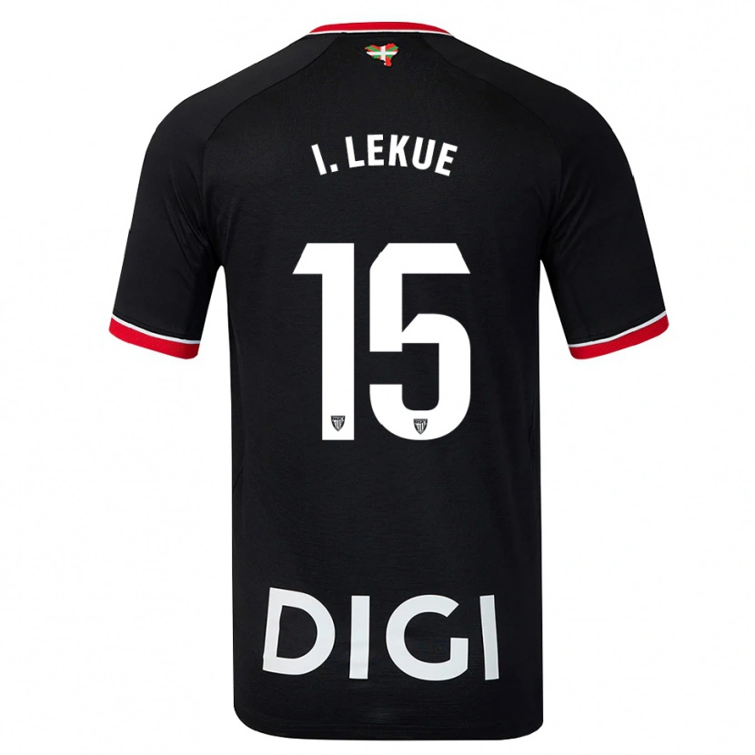 Danxen Hombre Camiseta Inigo Lekue #15 Negro Blanco Rojo 2ª Equipación 2026/27 La Camisa México