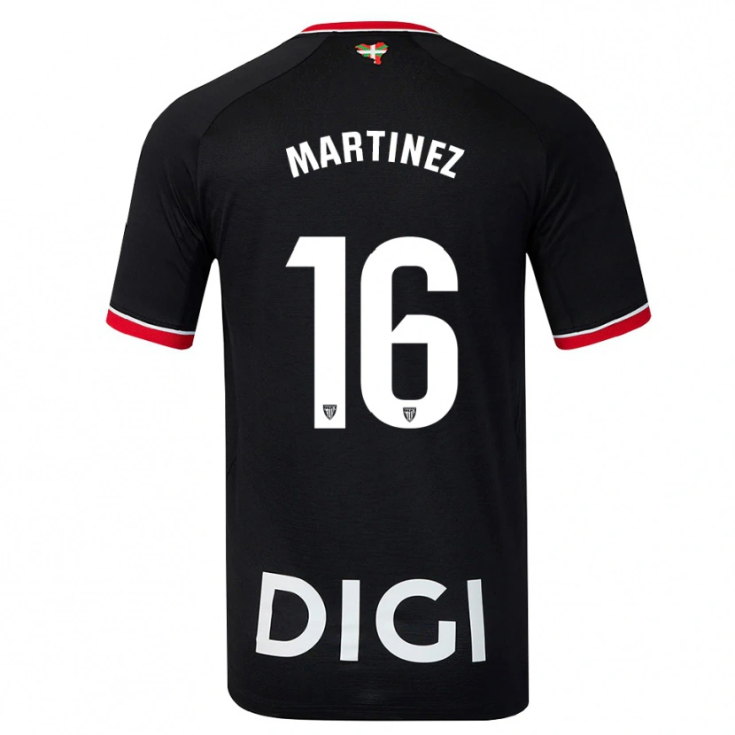Danxen Hombre Camiseta Pablo Martínez #16 Negro Blanco Rojo 2ª Equipación 2026/27 La Camisa México