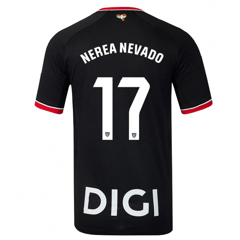 Danxen Hombre Camiseta Nerea Nevado Gómez #17 Negro Blanco Rojo 2ª Equipación 2026/27 La Camisa México