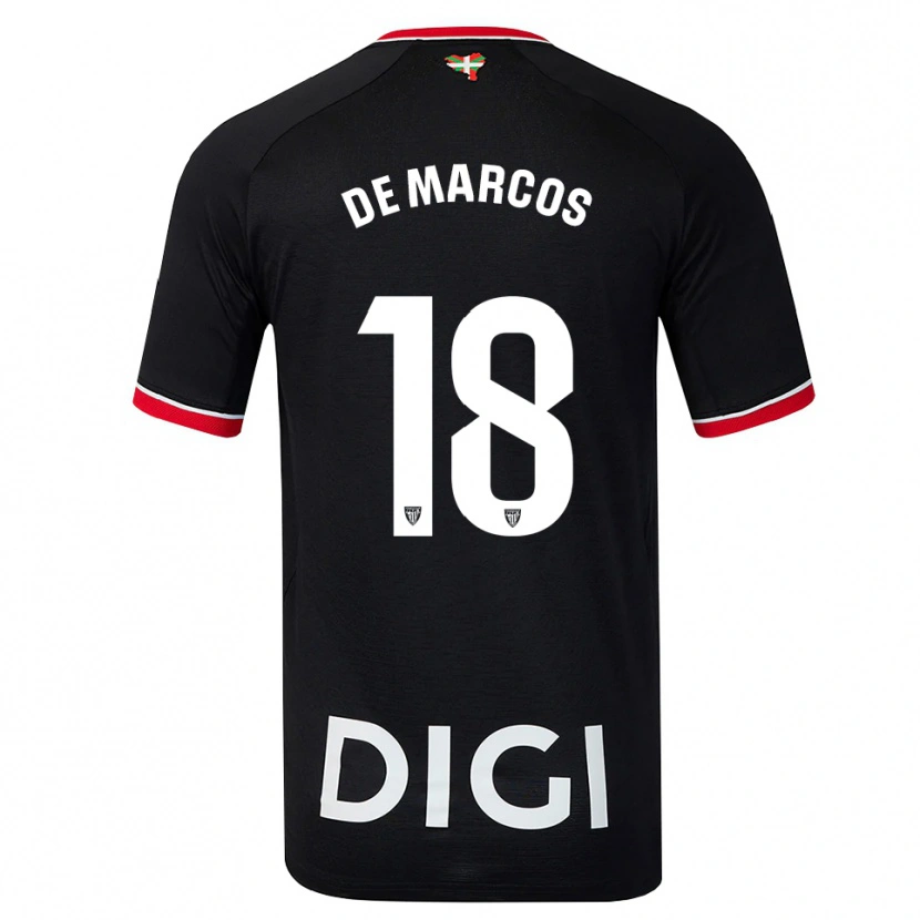 Danxen Hombre Camiseta Oscar De Marcos #18 Negro Blanco Rojo 2ª Equipación 2026/27 La Camisa México