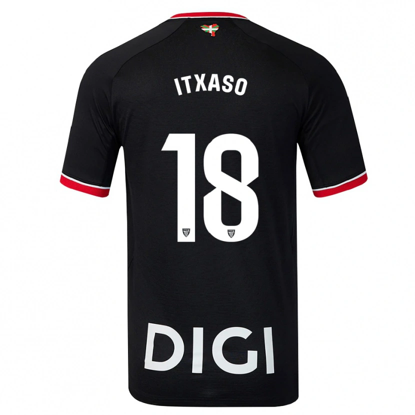 Danxen Hombre Camiseta Itxaso Uriarte Santamaria #18 Negro Blanco Rojo 2ª Equipación 2026/27 La Camisa México