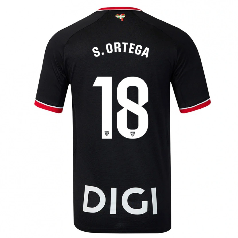 Danxen Hombre Camiseta Sara Ortega Ruiz #18 Negro Blanco Rojo 2ª Equipación 2026/27 La Camisa México