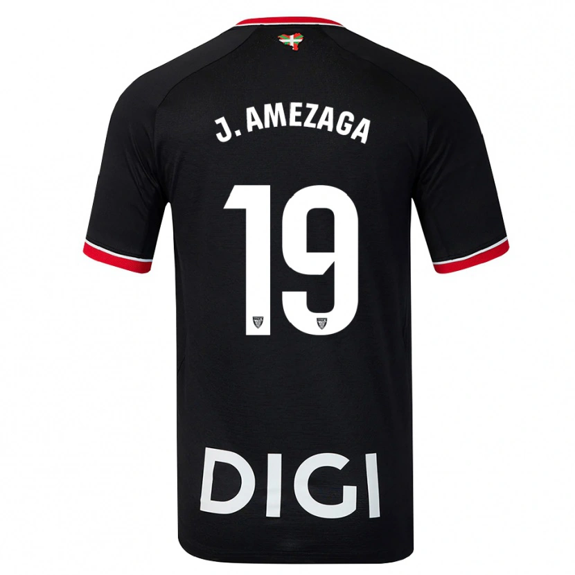Danxen Hombre Camiseta Jone Amezaga #19 Negro Blanco Rojo 2ª Equipación 2026/27 La Camisa México