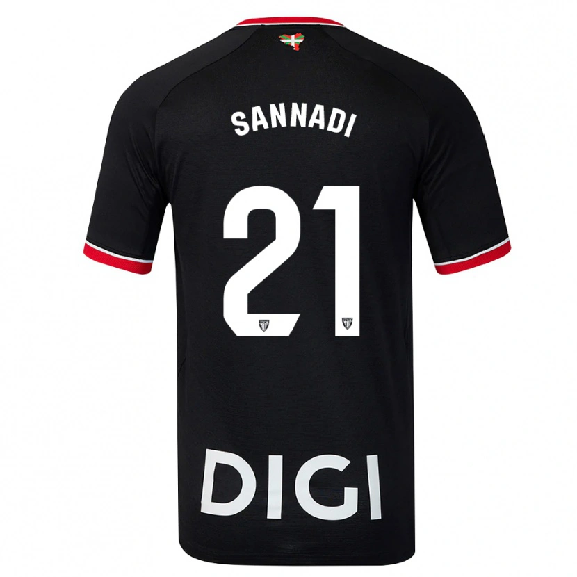 Danxen Hombre Camiseta Maroan Sannadi #21 Negro Blanco Rojo 2ª Equipación 2026/27 La Camisa México