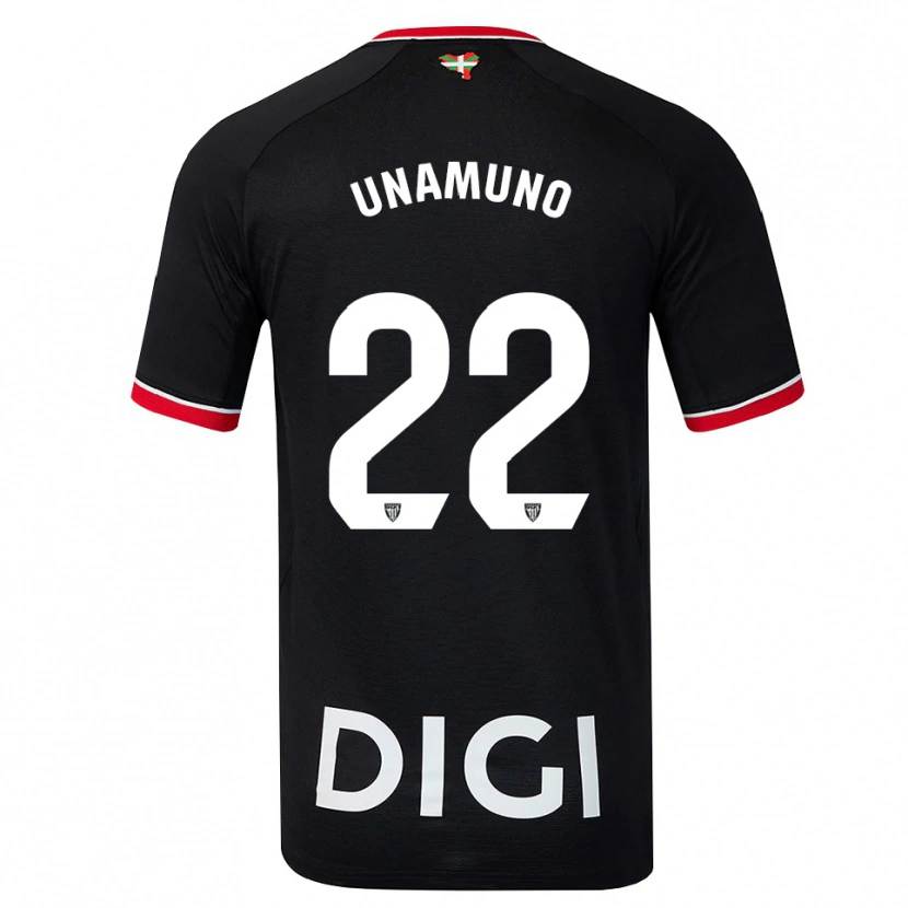 Danxen Hombre Camiseta Oier Unamuno #22 Negro Blanco Rojo 2ª Equipación 2026/27 La Camisa México