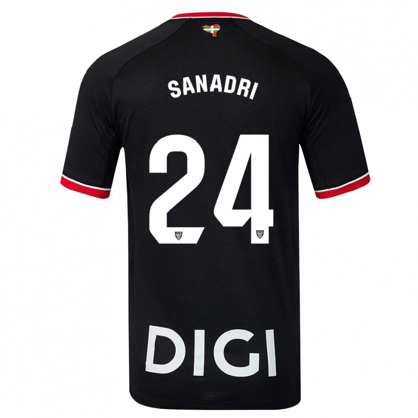Danxen Hombre Camiseta Sanadri #24 Negro Blanco Rojo 2ª Equipación 2026/27 La Camisa México