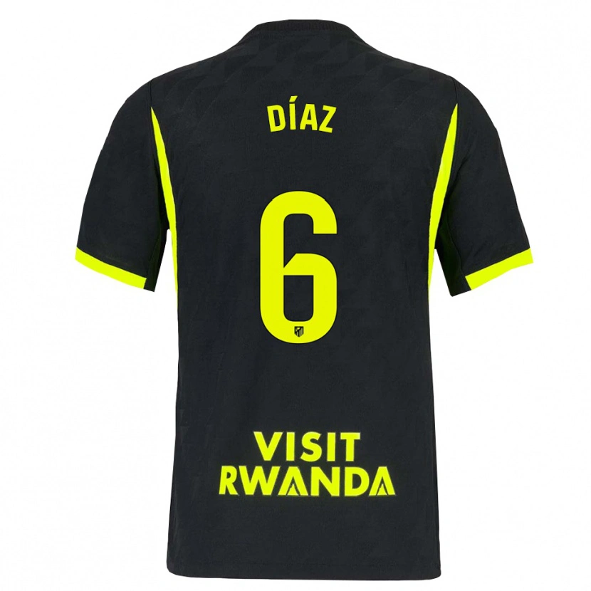 Danxen Hombre Camiseta Javier Díaz #6 Verde Brillante Negro 2ª Equipación 2026/27 La Camisa México