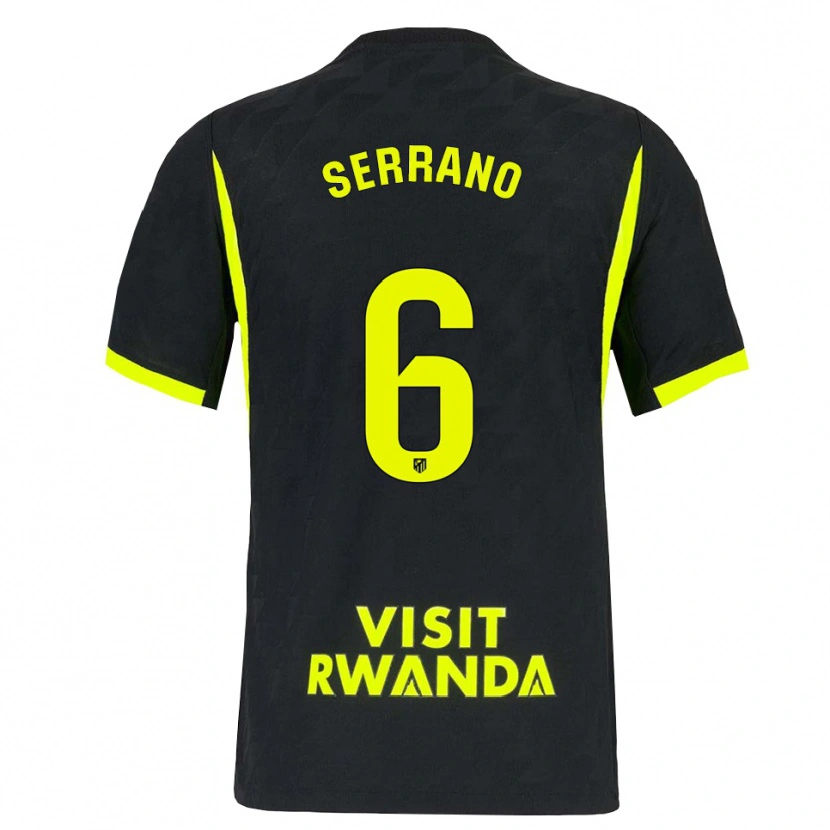 Danxen Hombre Camiseta Javi Serrano #6 Verde Brillante Negro 2ª Equipación 2026/27 La Camisa México