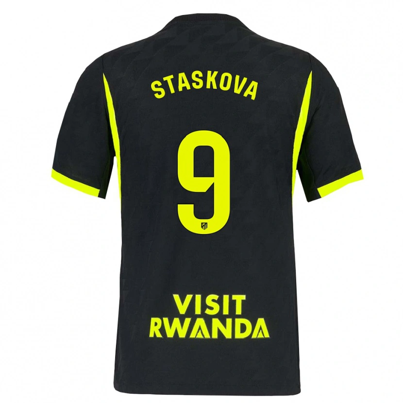 Danxen Hombre Camiseta Andrea Staskova #9 Verde Brillante Negro 2ª Equipación 2026/27 La Camisa México