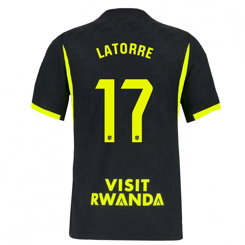 Danxen Hombre Camiseta Barbara Latorre #17 Verde Brillante Negro 2ª Equipación 2026/27 La Camisa México