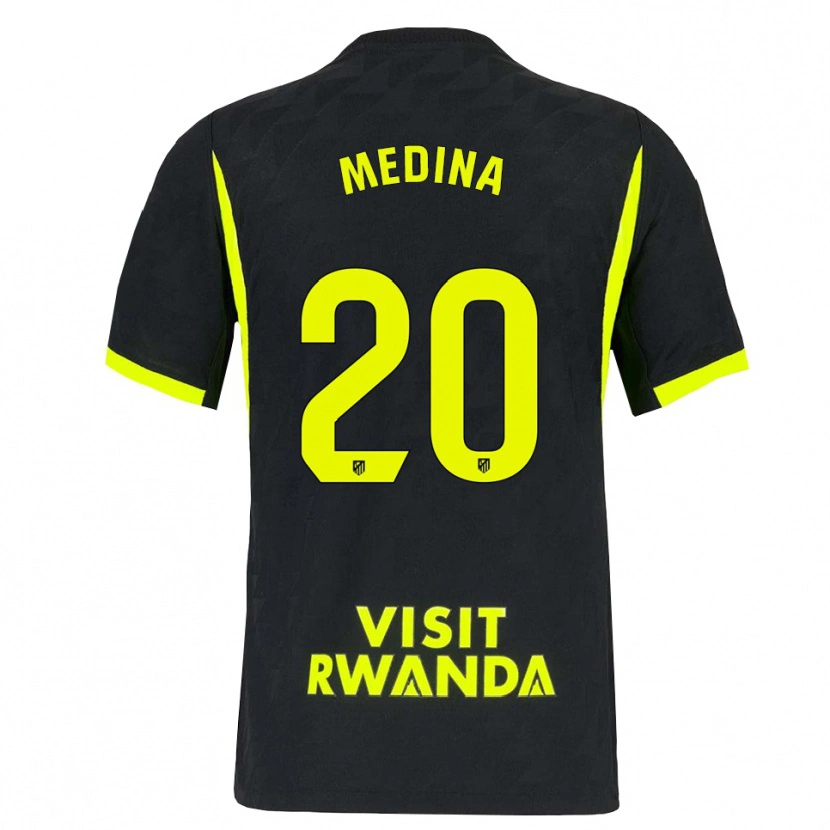 Danxen Hombre Camiseta Andrea Medina #20 Verde Brillante Negro 2ª Equipación 2026/27 La Camisa México