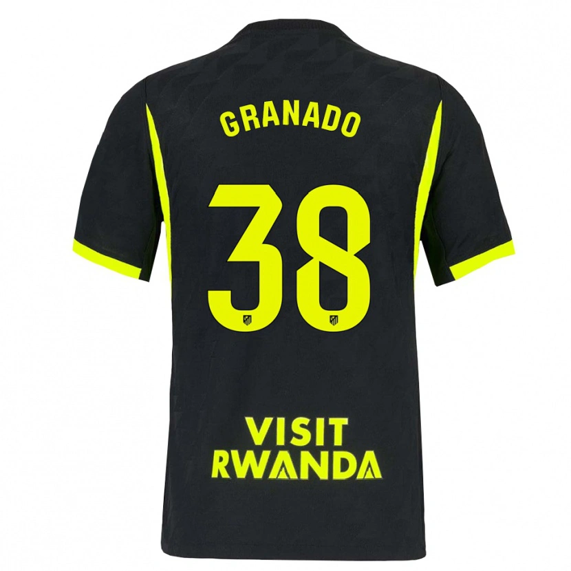 Danxen Hombre Camiseta Adrian Granado #38 Verde Brillante Negro 2ª Equipación 2026/27 La Camisa México