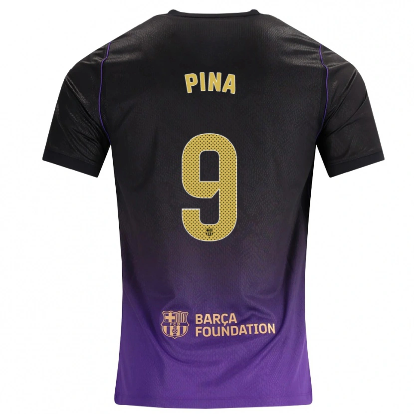 Danxen Hombre Camiseta Claudia Pina #9 Morado Amarillo Negro 2ª Equipación 2026/27 La Camisa México
