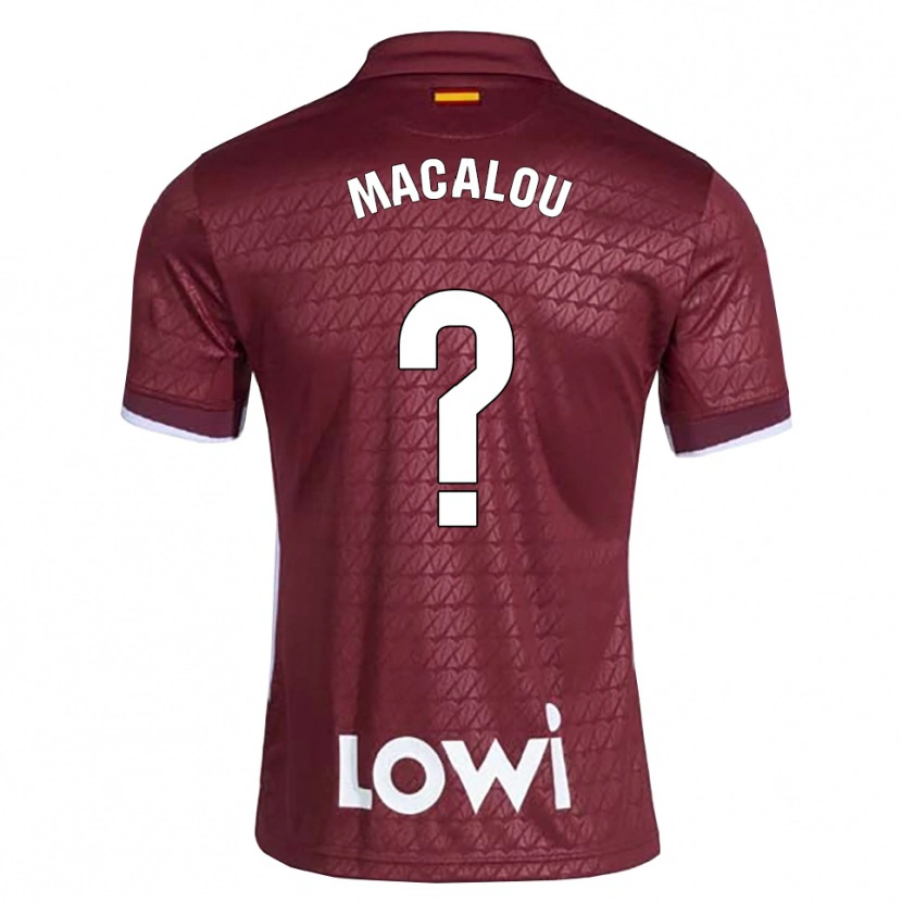 Danxen Hombre Camiseta Mady Macalou #0 Rojo Oscuro Blanco 2ª Equipación 2026/27 La Camisa México