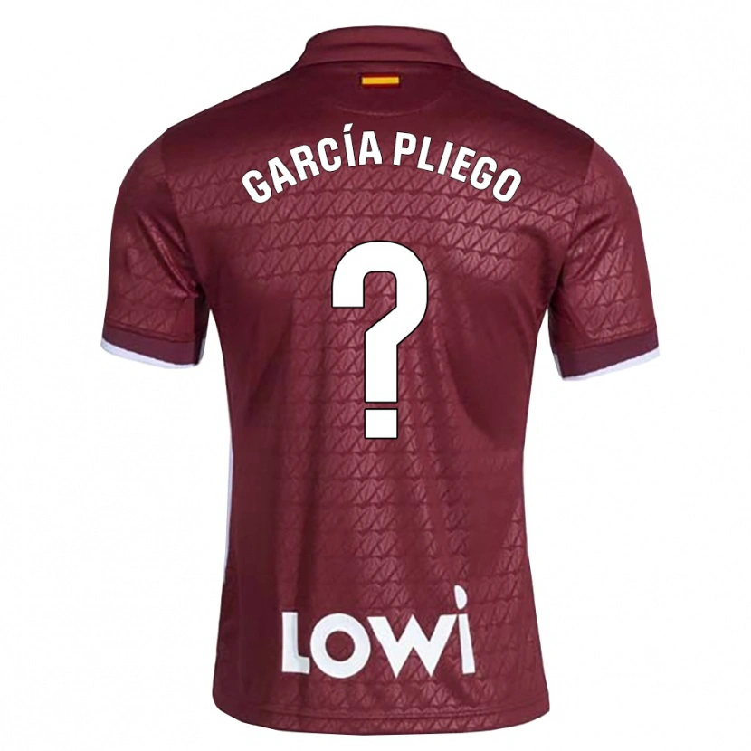 Danxen Hombre Camiseta Hugo García Pliego #0 Rojo Oscuro Blanco 2ª Equipación 2026/27 La Camisa México