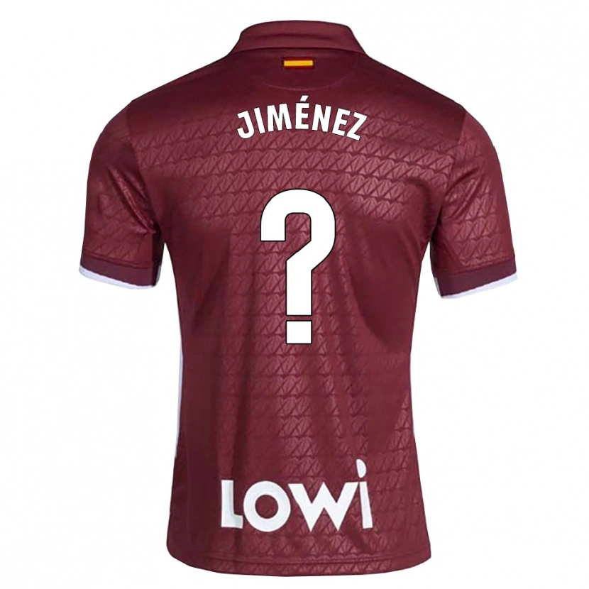 Danxen Hombre Camiseta Javier Jiménez #0 Rojo Oscuro Blanco 2ª Equipación 2026/27 La Camisa México