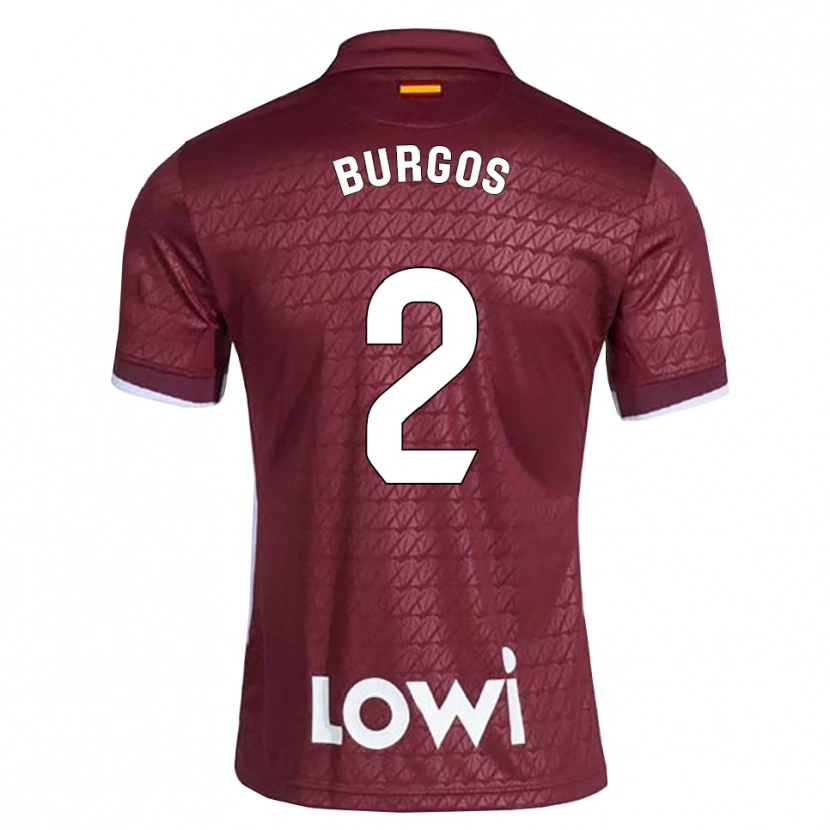 Danxen Hombre Camiseta Curro Burgos #2 Rojo Oscuro Blanco 2ª Equipación 2026/27 La Camisa México