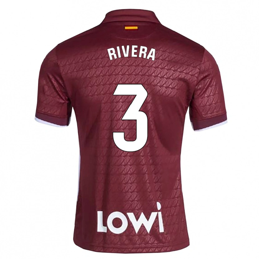 Danxen Hombre Camiseta Gorka Rivera #3 Rojo Oscuro Blanco 2ª Equipación 2026/27 La Camisa México