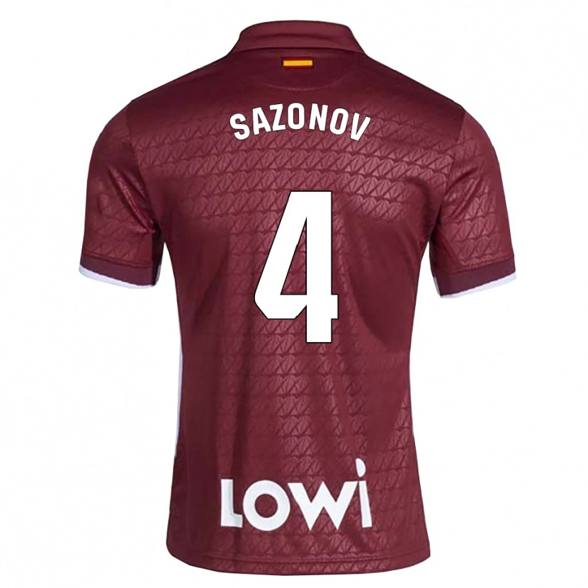 Danxen Hombre Camiseta Saba Sazonov #4 Rojo Oscuro Blanco 2ª Equipación 2026/27 La Camisa México