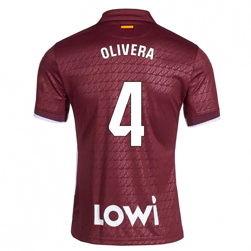 Danxen Hombre Camiseta Ian Olivera #4 Rojo Oscuro Blanco 2ª Equipación 2026/27 La Camisa México