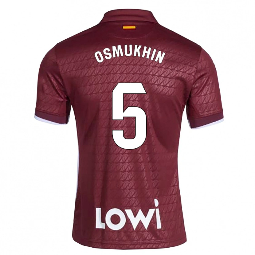 Danxen Hombre Camiseta Zakhar Osmukhin #5 Rojo Oscuro Blanco 2ª Equipación 2026/27 La Camisa México