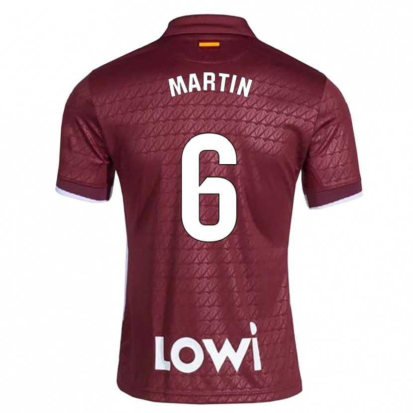 Danxen Hombre Camiseta Mario Martín #6 Rojo Oscuro Blanco 2ª Equipación 2026/27 La Camisa México