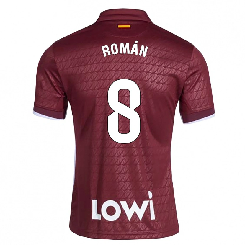 Danxen Hombre Camiseta Manu Román #8 Rojo Oscuro Blanco 2ª Equipación 2026/27 La Camisa México