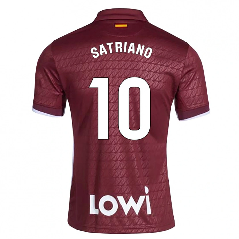 Danxen Hombre Camiseta Martín Satriano #10 Rojo Oscuro Blanco 2ª Equipación 2026/27 La Camisa México