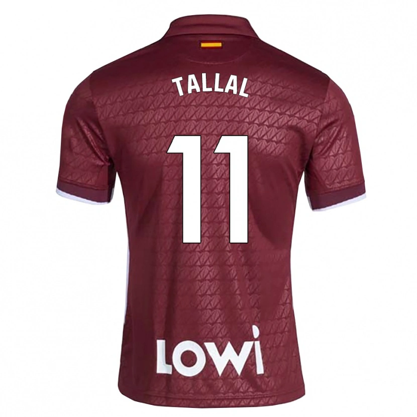 Danxen Hombre Camiseta Yassin Tallal #11 Rojo Oscuro Blanco 2ª Equipación 2026/27 La Camisa México