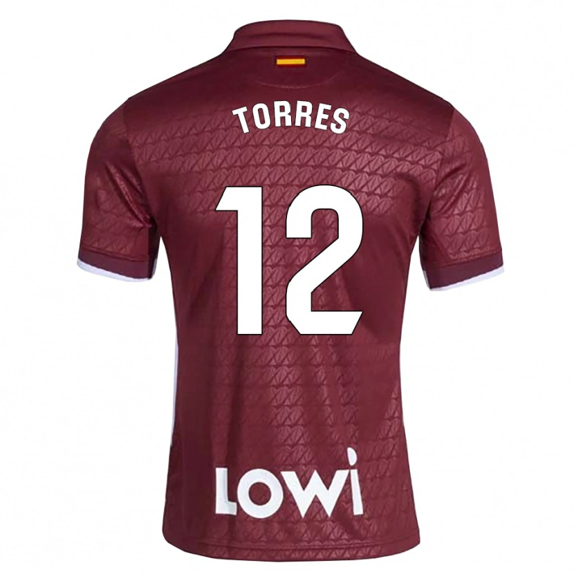 Danxen Hombre Camiseta Rubén Torres #12 Rojo Oscuro Blanco 2ª Equipación 2026/27 La Camisa México