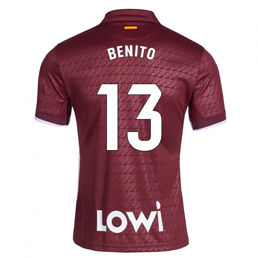 Danxen Hombre Camiseta Jorge Benito #13 Rojo Oscuro Blanco 2ª Equipación 2026/27 La Camisa México