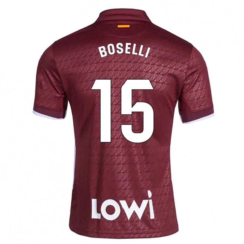 Danxen Hombre Camiseta Sebastián Boselli #15 Rojo Oscuro Blanco 2ª Equipación 2026/27 La Camisa México