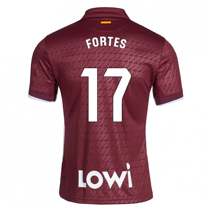 Danxen Hombre Camiseta Joel Fortes #17 Rojo Oscuro Blanco 2ª Equipación 2026/27 La Camisa México