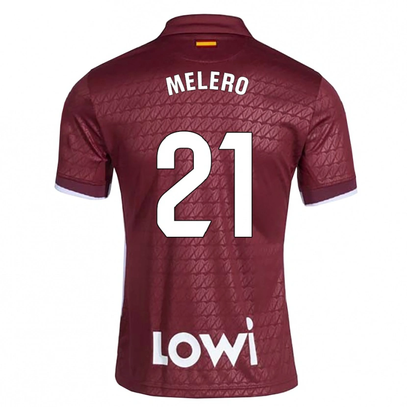 Danxen Hombre Camiseta Pablo Melero #21 Rojo Oscuro Blanco 2ª Equipación 2026/27 La Camisa México