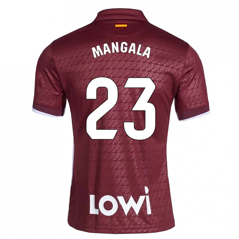 Danxen Hombre Camiseta Orel Mangala #23 Rojo Oscuro Blanco 2ª Equipación 2026/27 La Camisa México