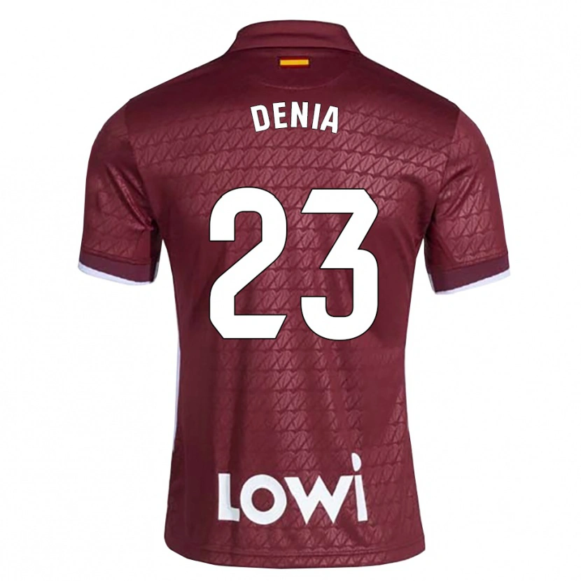Danxen Hombre Camiseta Marcos Denia #23 Rojo Oscuro Blanco 2ª Equipación 2026/27 La Camisa México
