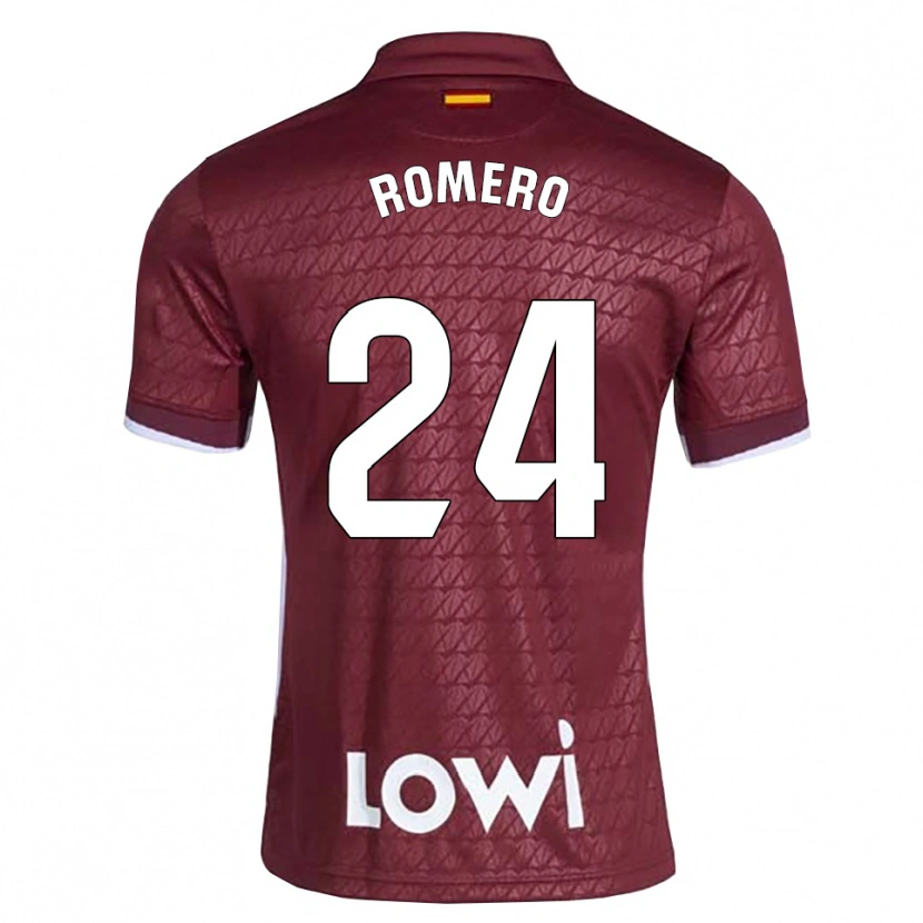 Danxen Hombre Camiseta Zaid Romero #24 Rojo Oscuro Blanco 2ª Equipación 2026/27 La Camisa México