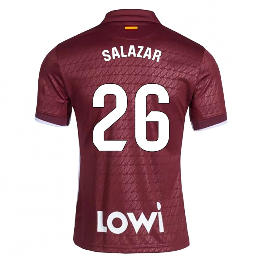 Danxen Hombre Camiseta Sebas Salazar #26 Rojo Oscuro Blanco 2ª Equipación 2026/27 La Camisa México