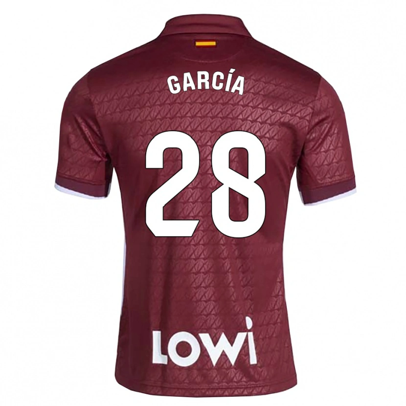 Danxen Hombre Camiseta Hugo García #28 Rojo Oscuro Blanco 2ª Equipación 2026/27 La Camisa México