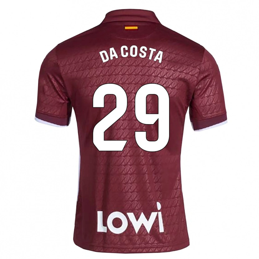 Danxen Hombre Camiseta Coba Da Costa #29 Rojo Oscuro Blanco 2ª Equipación 2026/27 La Camisa México