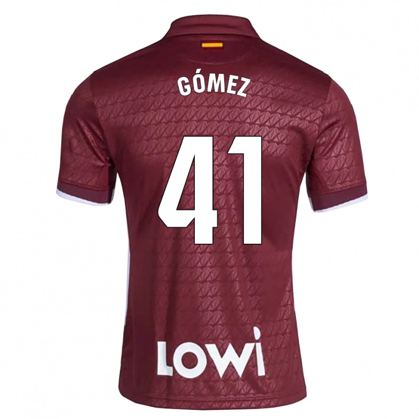 Danxen Hombre Camiseta Álvaro Gómez #41 Rojo Oscuro Blanco 2ª Equipación 2026/27 La Camisa México
