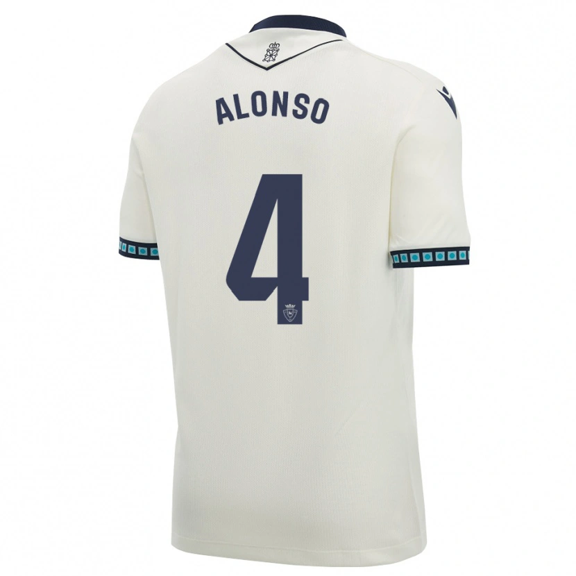 Danxen Hombre Camiseta Ander Alonso #4 Blanco Negro Azul Cielo Claro 2ª Equipación 2026/27 La Camisa México