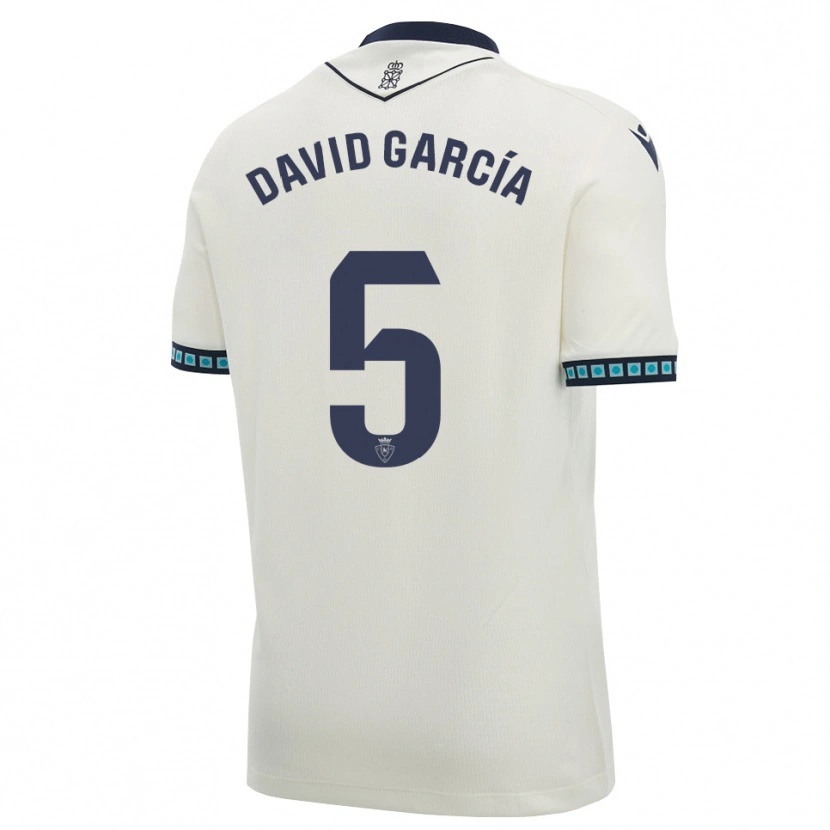 Danxen Hombre Camiseta David García #5 Blanco Negro Azul Cielo Claro 2ª Equipación 2026/27 La Camisa México
