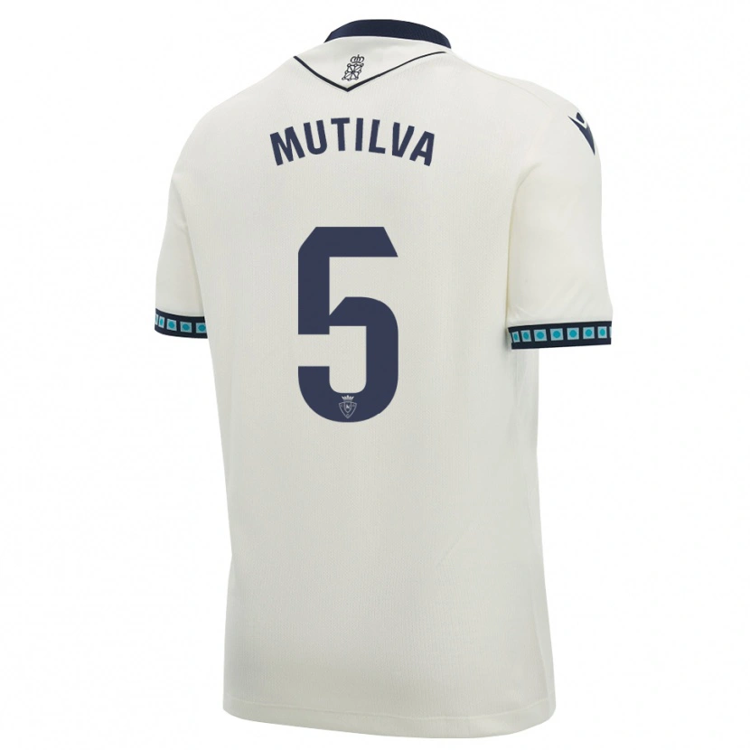 Danxen Hombre Camiseta Christian Mutilva #5 Blanco Negro Azul Cielo Claro 2ª Equipación 2026/27 La Camisa México