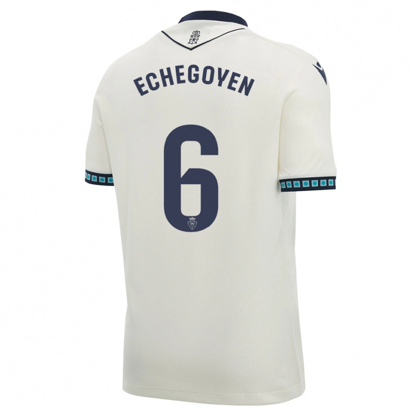 Danxen Hombre Camiseta Mauro Echegoyen #6 Blanco Negro Azul Cielo Claro 2ª Equipación 2026/27 La Camisa México