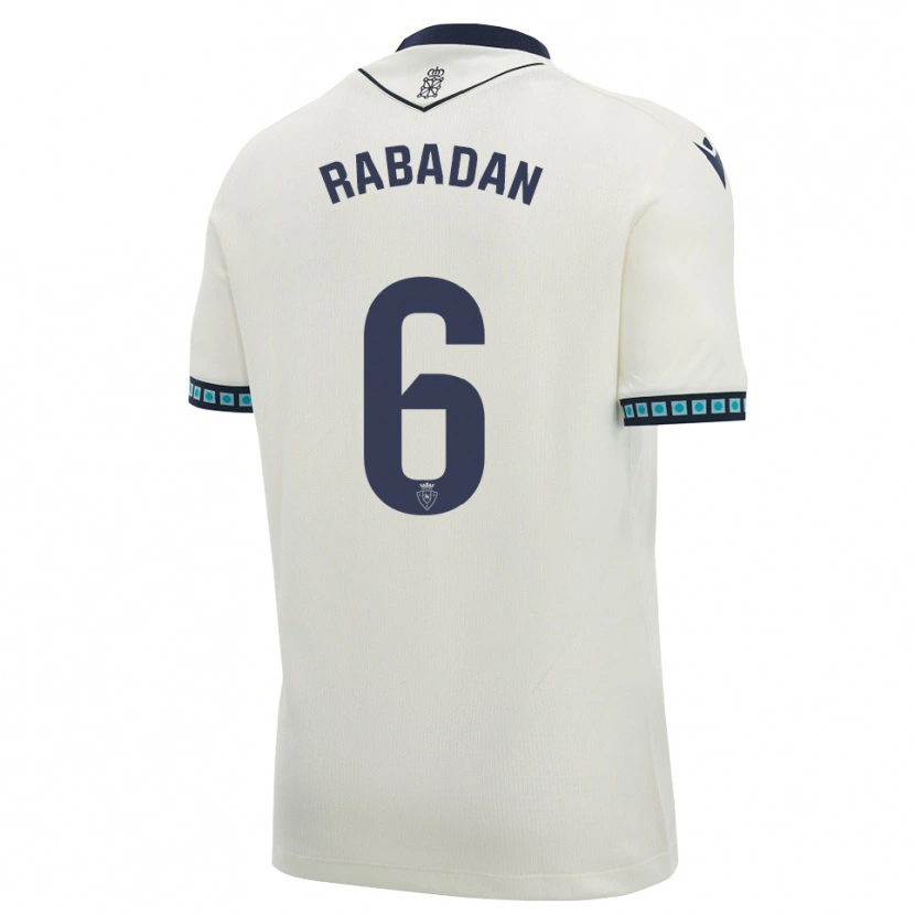 Danxen Hombre Camiseta David Rabadán #6 Blanco Negro Azul Cielo Claro 2ª Equipación 2026/27 La Camisa México
