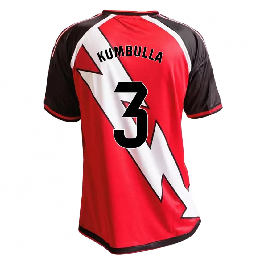 Danxen Hombre Camiseta Marash Kumbulla #3 Rojo Negro Blanco 2ª Equipación 2026/27 La Camisa México